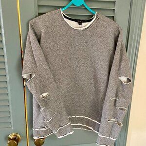 ALALA Distressed‎ Cutout Sweatshirt Grey - Size XS